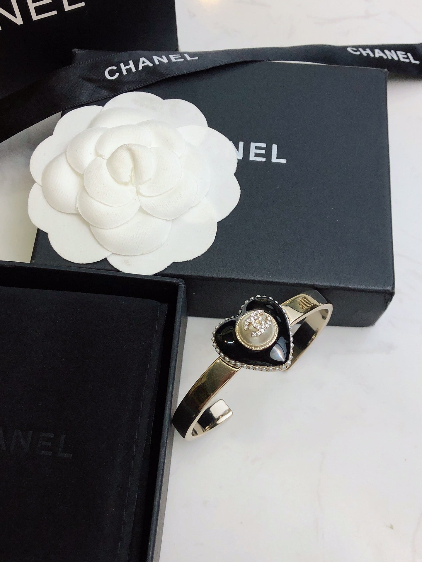 18K Chanel Heart Cuff Bracelet
