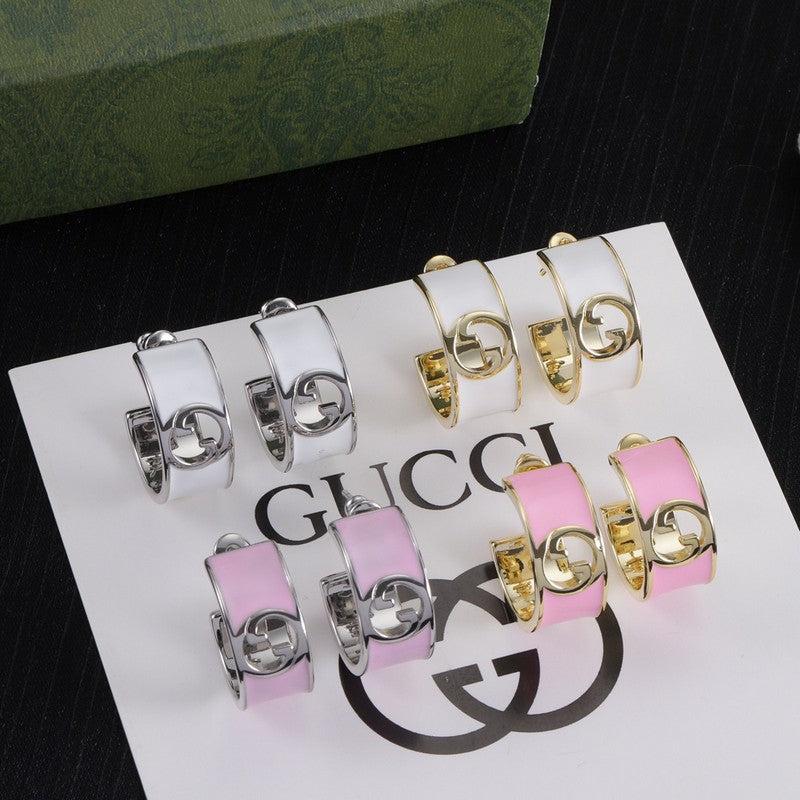 18K Gucci Color Enamel Earrings