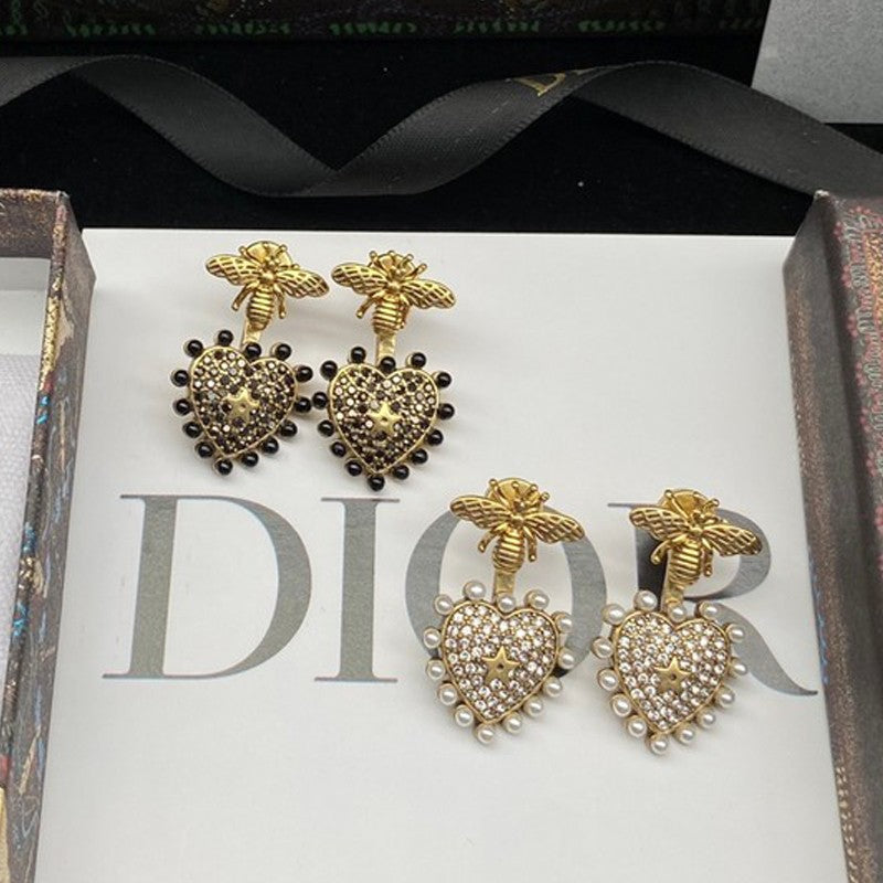 18K Dior Hear Bee Diamond Earrings