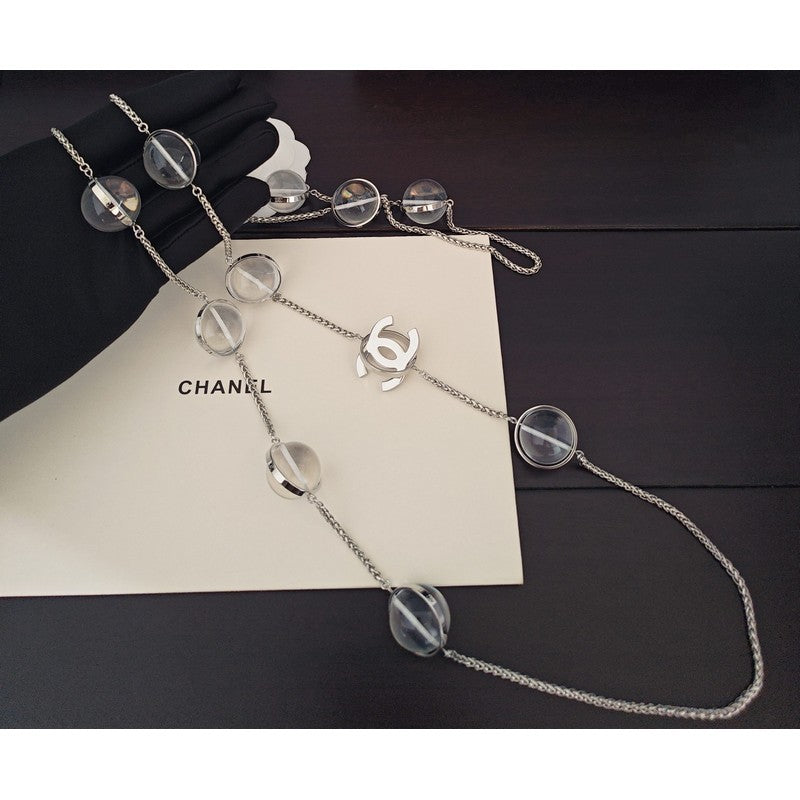 18K Chanel Crystal Bead Long Necklace
