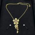 18K Chanel Crystal Flower Necklace