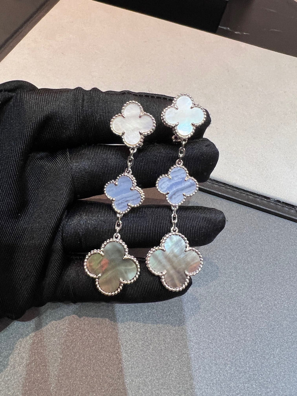 18K Van Cleef & Arpels Magic Alhambra Three Motifs Earrings