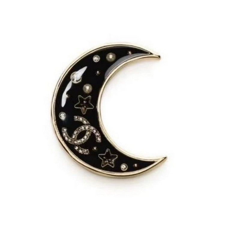 18K Chanel 25K Black Moon Brooch