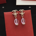 18K Chanel Purple Crystal Drop Earrings