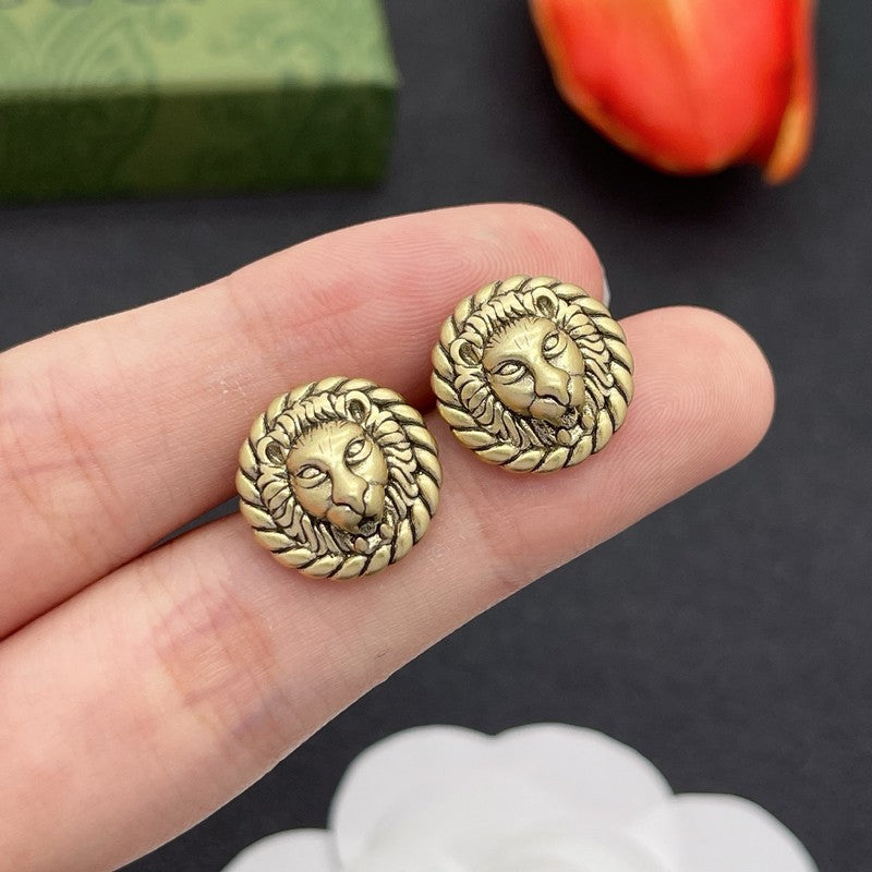 18K Gucci Lion Earrings