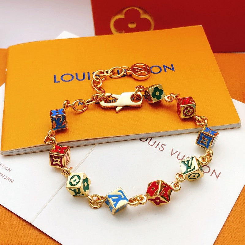 18K Louis Vuitton Color Dice Gold Bracelet