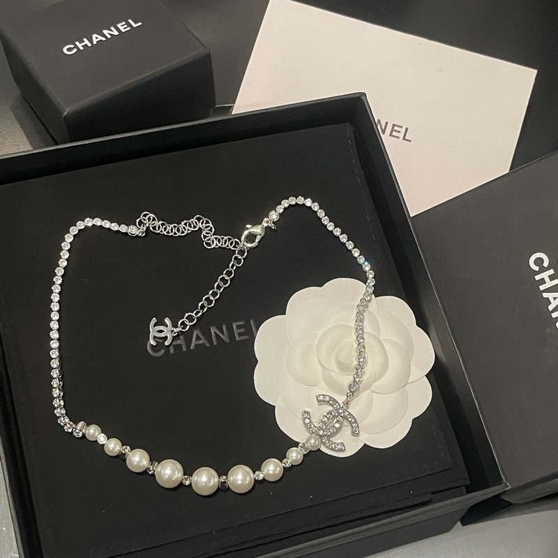18K Chanel Pearl Chain Necklace