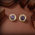18K Chanel Purple Gold Earrings