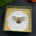 18K Gucci Red Bee Diamond Brooch