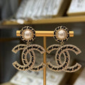 18K Chanel Leather Gold Earrings