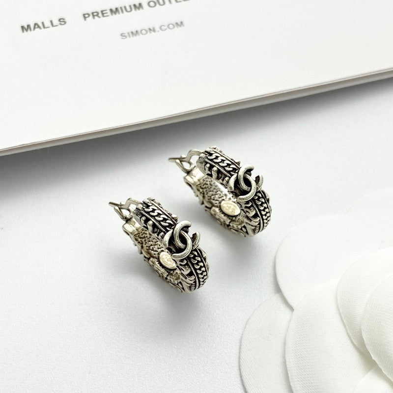 18K Chanel 24C Vintage Gold Earrings