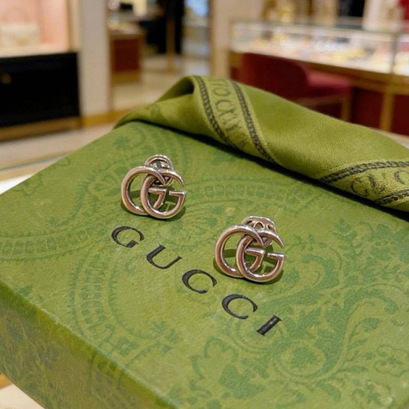 18K Gucci White Gold Earrings