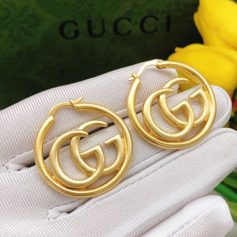 18K Gucci Big Gold Earrings