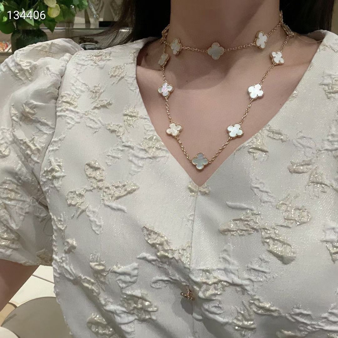 18K Van Cleef & Arpels Vintage Alhambra 20 Motifs Long Necklace