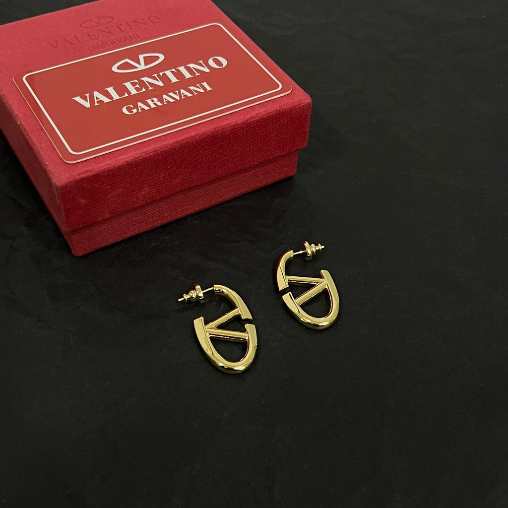 18K Valentino Vlogo Gold Earrings