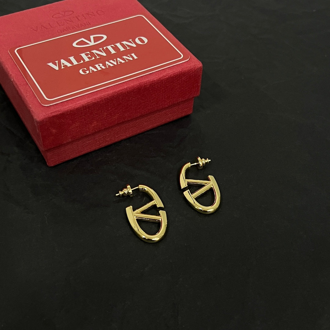 18K Valentino Vlogo Gold Earrings