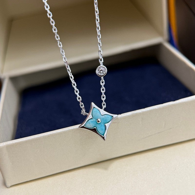 18K Louis Vuitton Blue Color Blossom Necklace