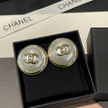 18K Chanel Round Gold Earrings