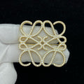 18K Loewe Gold Diamond Brooch