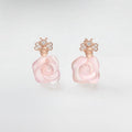 18K Dior Pink Flower Earrings