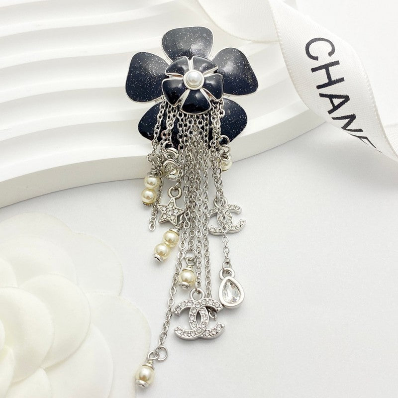 18K Chanel Camellia Tassel Brooch
