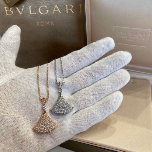 18K BVLGARI BV Divas' Dream Pave Diamond Necklace
