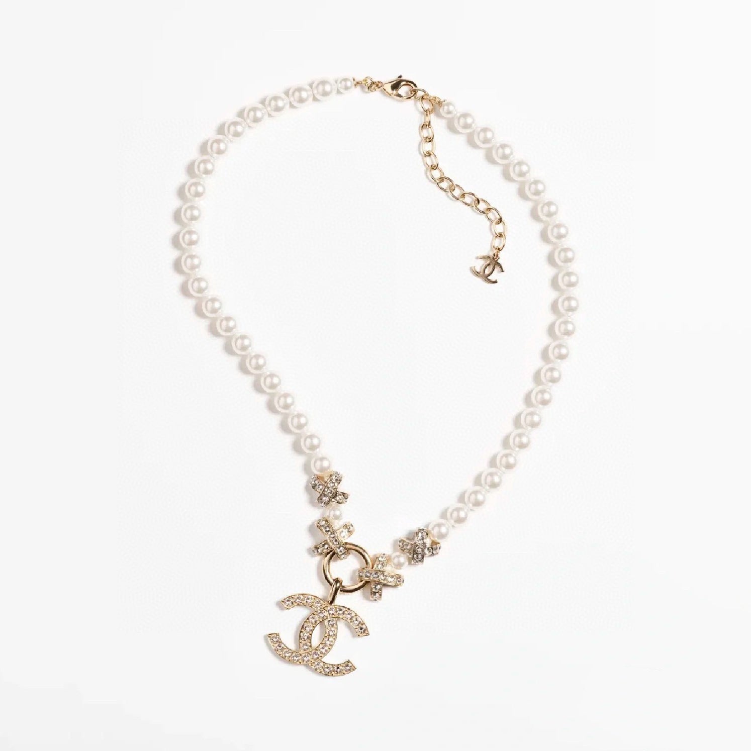 18K Chanel Pearls Chain Necklace