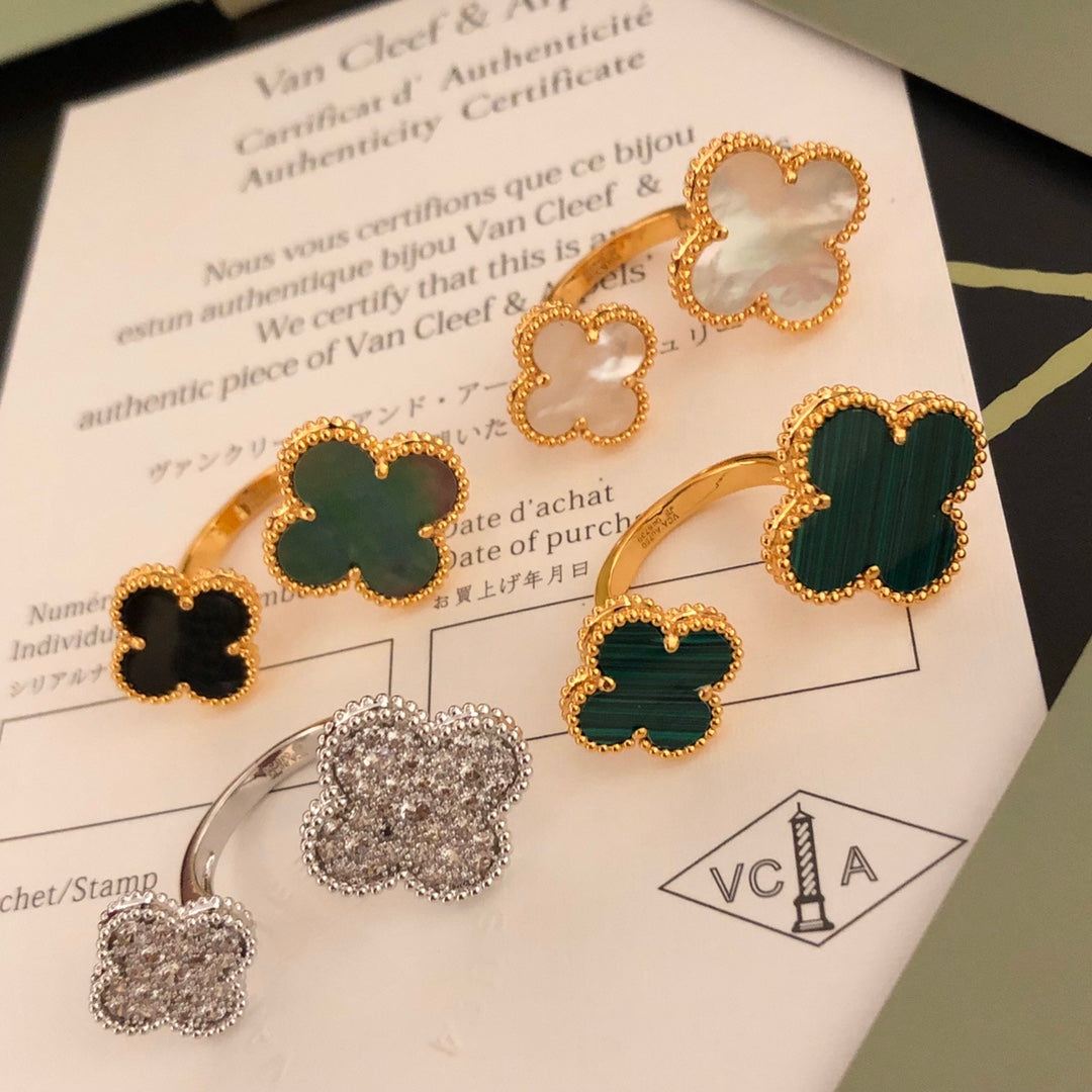 18K Van Cleef & Arpels Magic Alhambra Mother Of Pearls Clover Ring