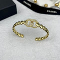 18K Chanel Diamond Heart Open Cuff Bracelet