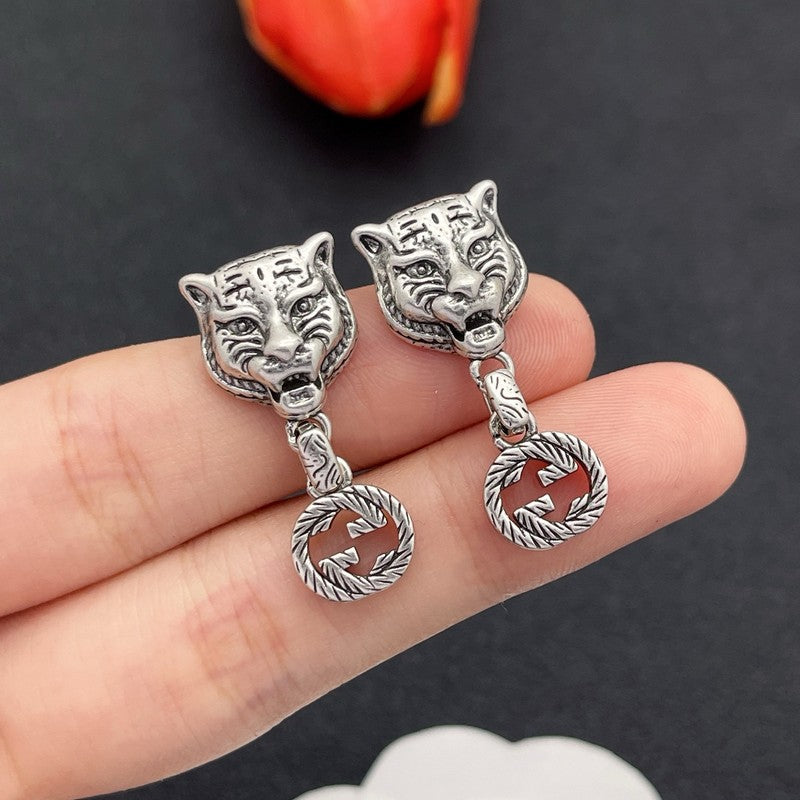 18K Gucci Tiger Drop Earrings