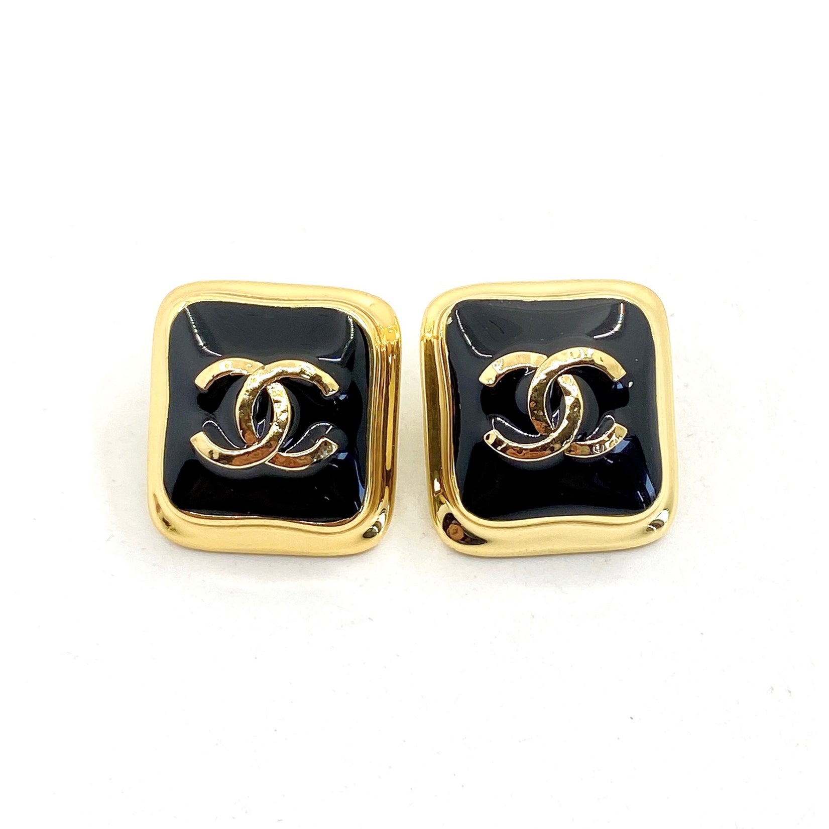 18K Square Chanel Earrings