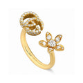 18K Gucci Flower Diamond Gold Ring