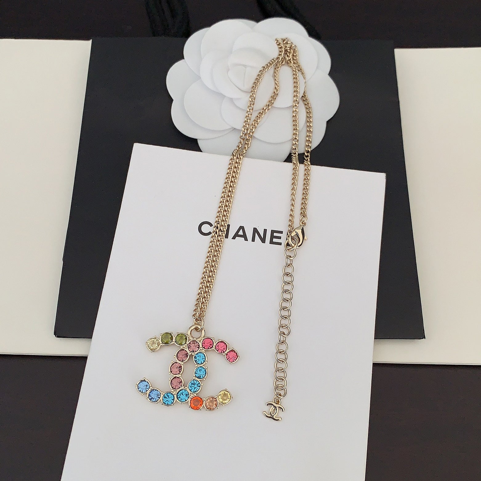 18K Chanel Color Crystals Necklace