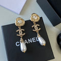 18K Chanel Camellia Diamond Earrings