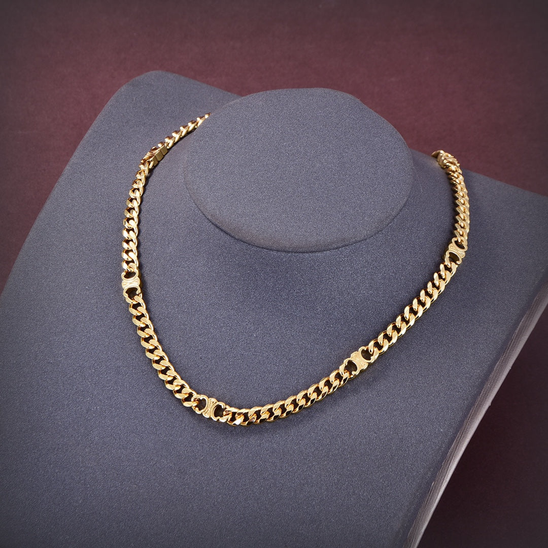 18K Dior Triomphe Small Gourmette Necklace