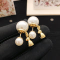 18K Dior Tribales Rabbit Pearl Earrings