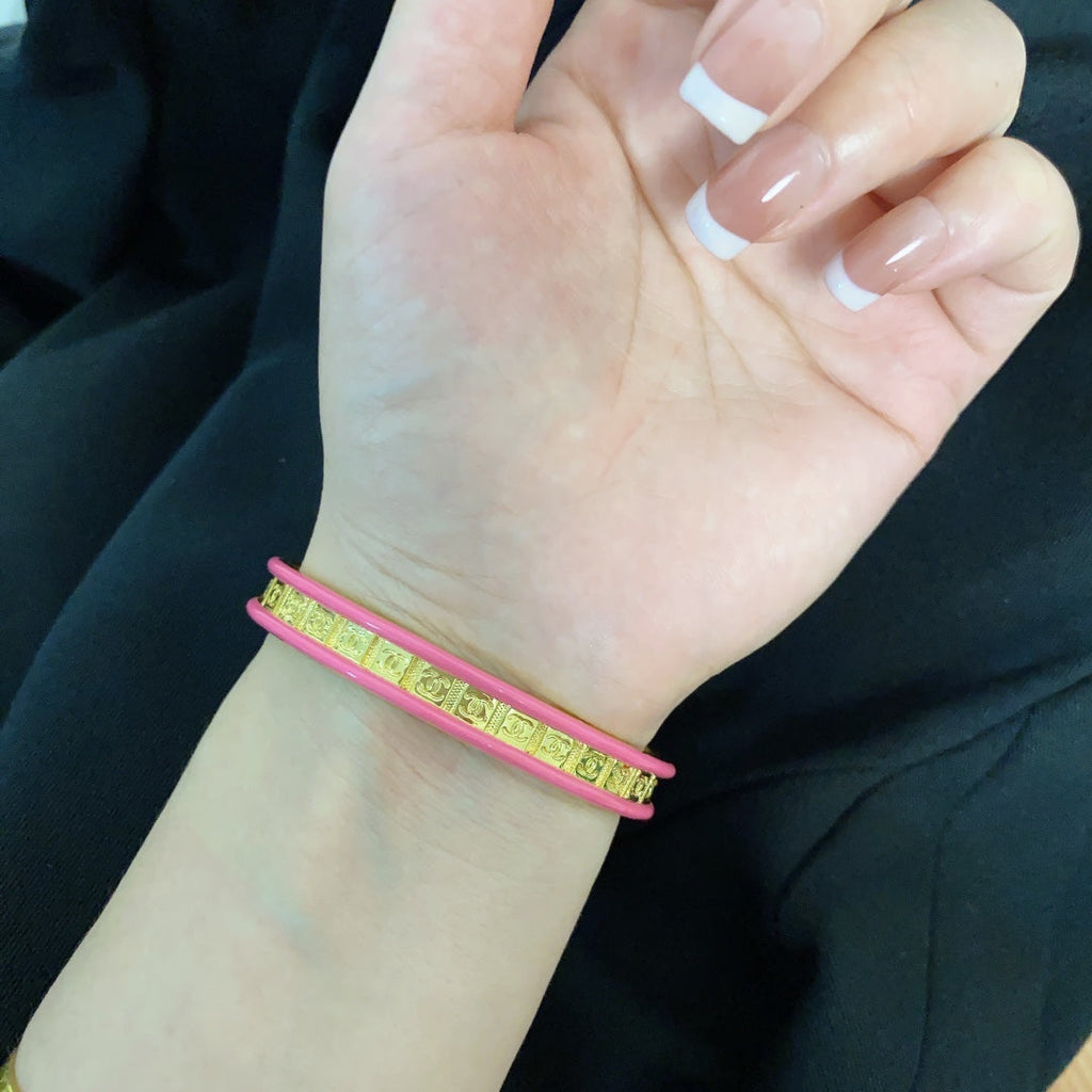 18K Chanel Pink Open Cuff Bracelet
