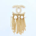 18K Chanel Pearl Tassel Brooch