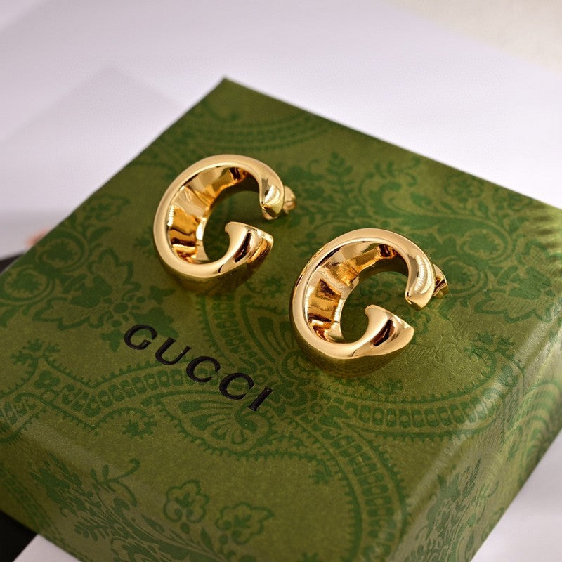 18K Gucci Logo Earrings