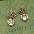 18K Gucci Crystal Pendant Earrings