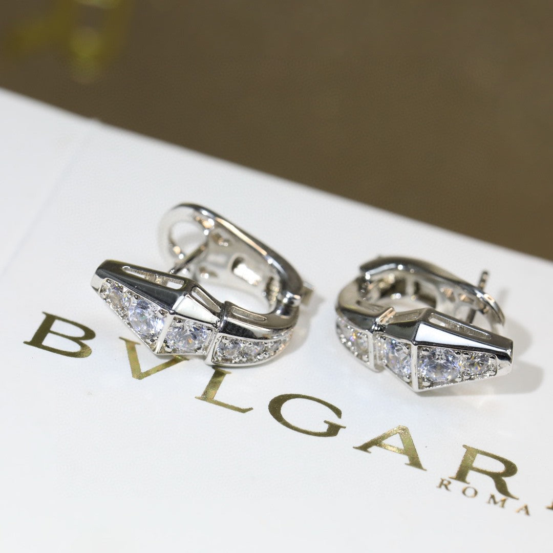 18K BVLGARI BV Serpenti Diamond Earrings