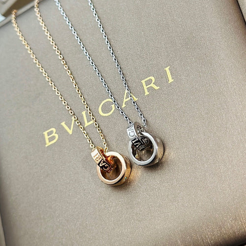 18K BVLGARI BV Two Rings Necklace