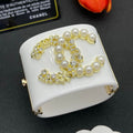 18K Chanel Pearl & Diamond White Cuff Bracelet