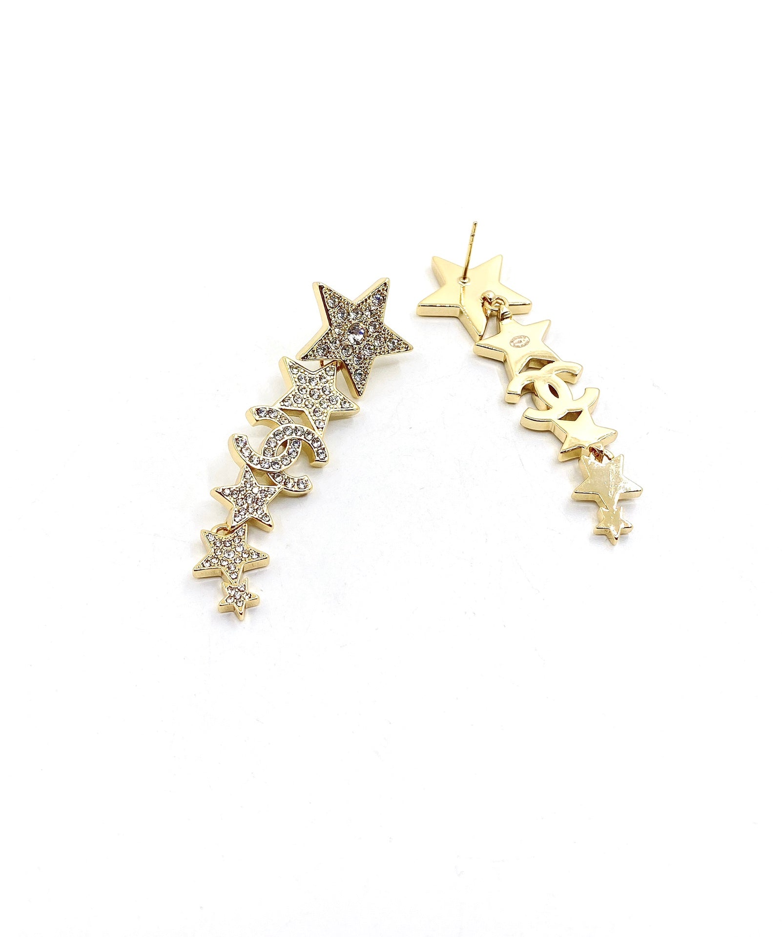 18K Chanel Star Diamonds Pendant Earrings