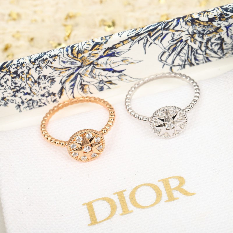 18K Dior Compass Diamond Gold Ring