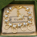 18K Gucci Script Crystals Bracelet