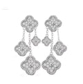 18K Van Cleef & Arpels Magic Alhambra Four Diamonds Motifs Clover Earrings