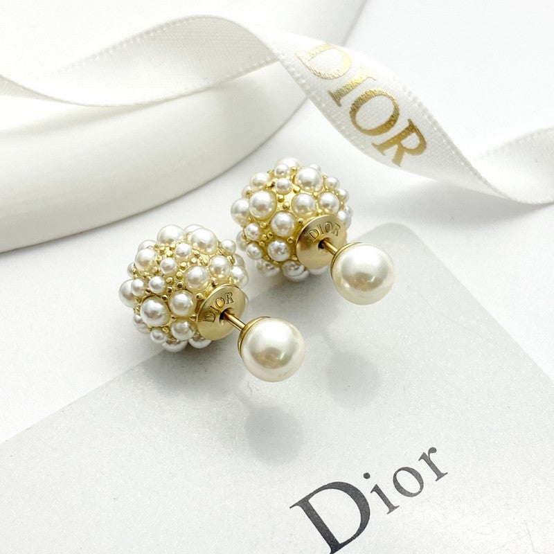 18K Dior Pearl Gold Earrings