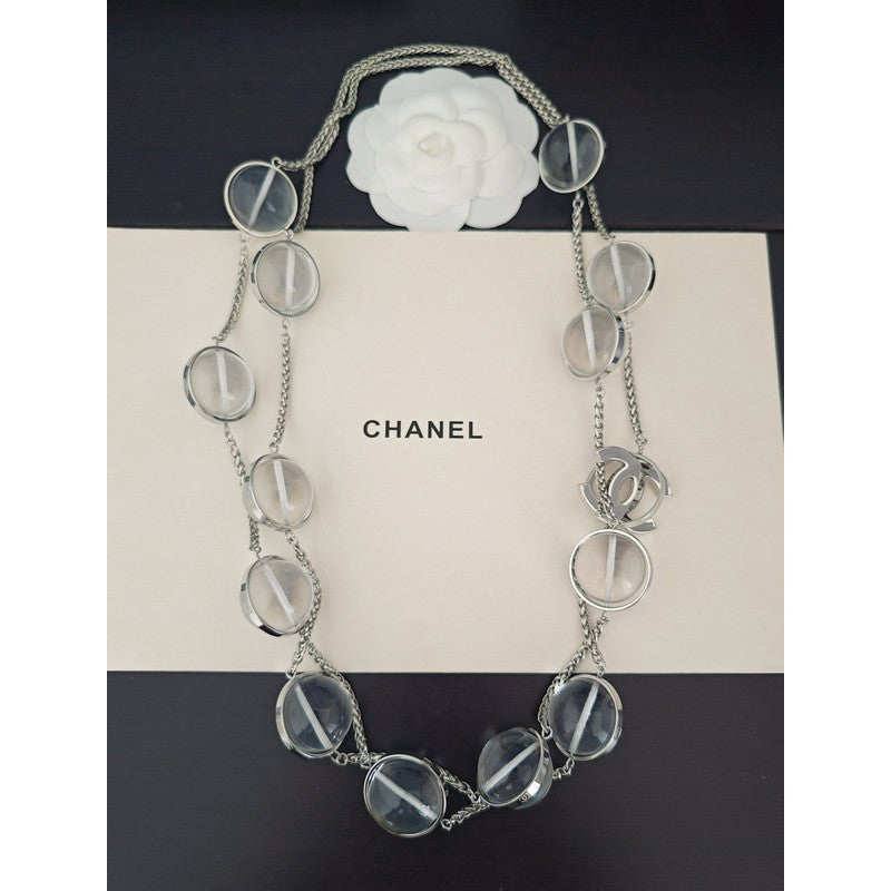 18K Chanel Crystal Bead Long Necklace