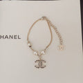 18K Chanel Black & White Logo Chain Bracelet